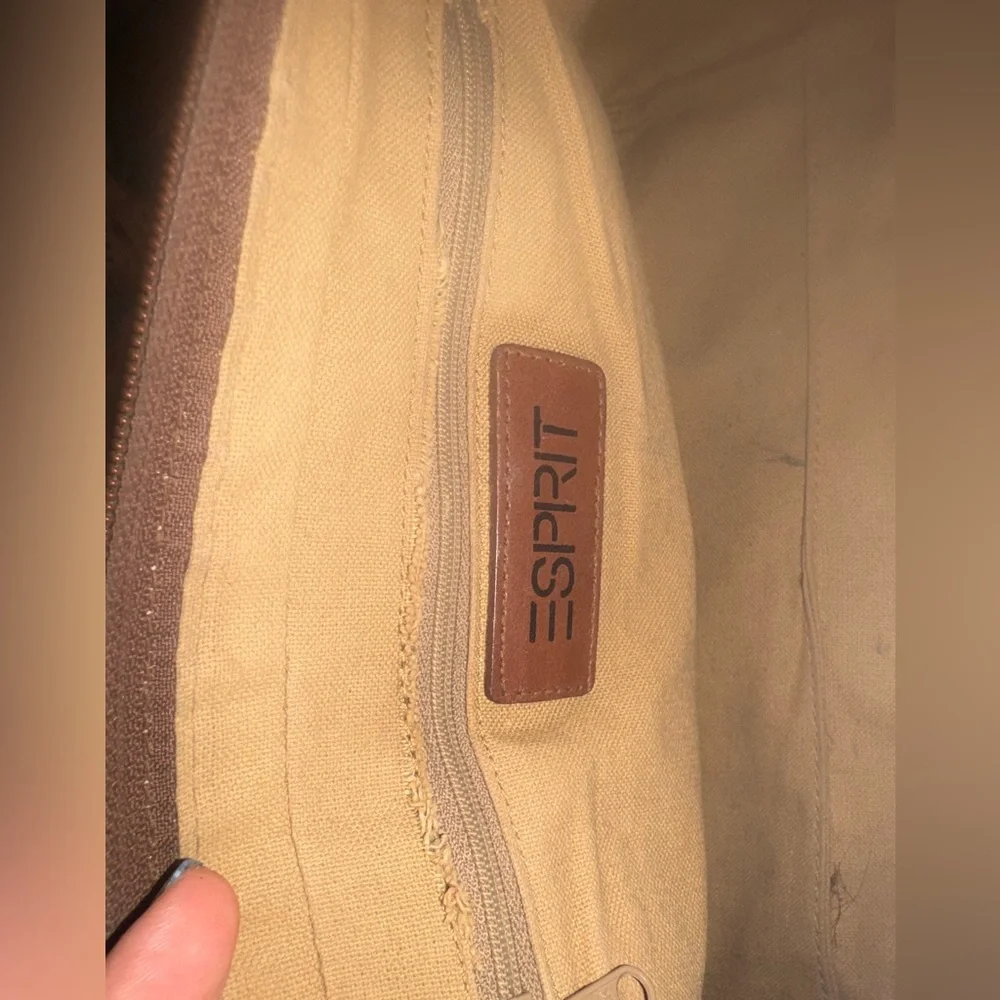 Esprit Tan and Brown Canvas Bag